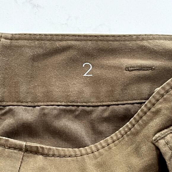 Ann Taylor Olive Trench Coat Style A-Line Mini Skirt Twill Buttons Womens 2 - Picture 8 of 9